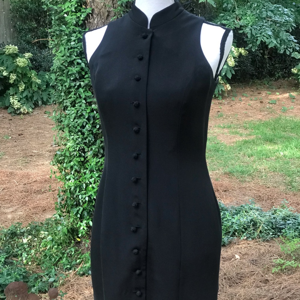 Ann Taylor Mandarin collar silk cocktail dress